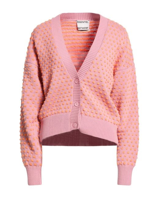 Essentiel Antwerp Pink Cardigan Cotton, Acrylic, Mohair Wool, Polyamide