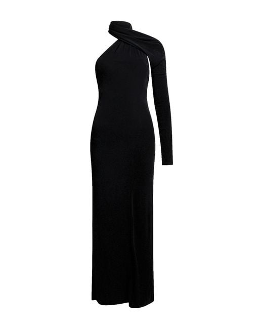 Courreges Black Maxi Dress Viscose, Elastane