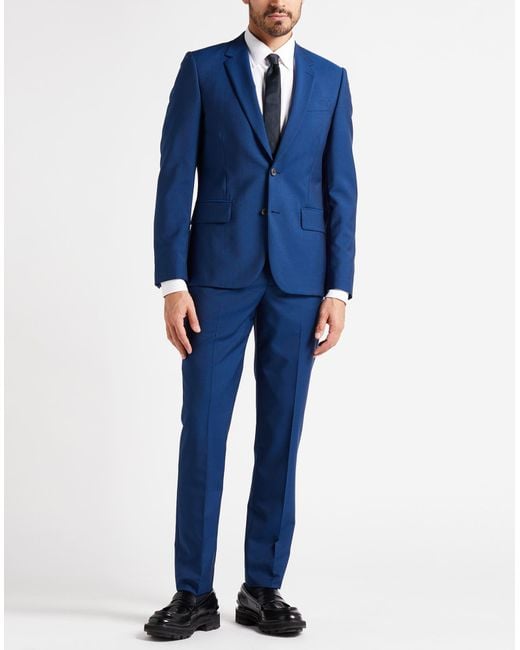 Paul Smith Blue Suit Wool, Mohair Wool for men