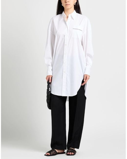 Brunello Cucinelli White Shirt Cotton, Polyamide, Elastane, Brass