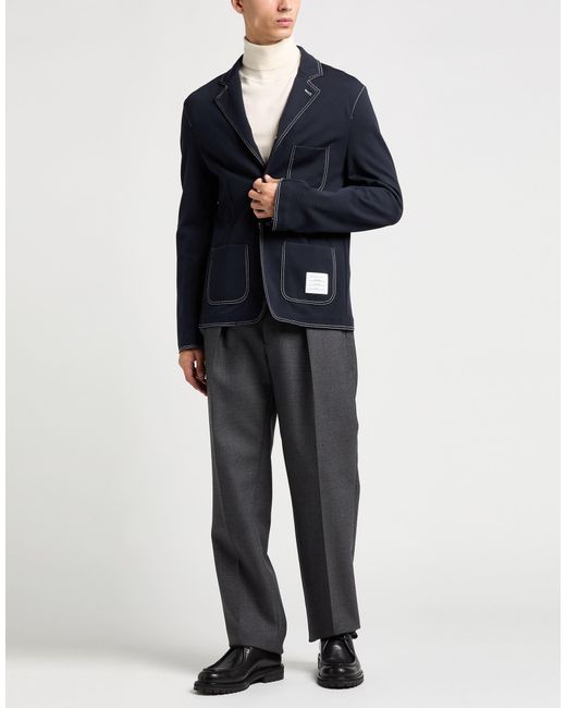 Thom Browne Blue Blazer Wool, Polyamide, Elastane for men