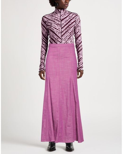 Jijil Purple Denim Skirt Cotton, Polyester, Elastane