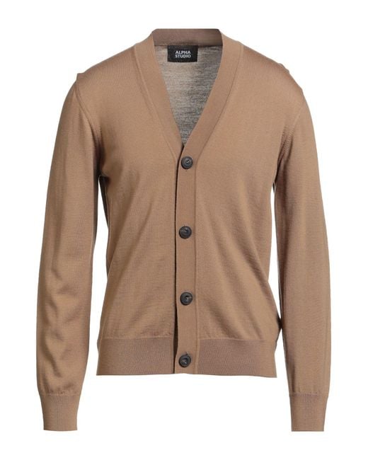 Alpha Studio Strickjacke in Brown für Herren