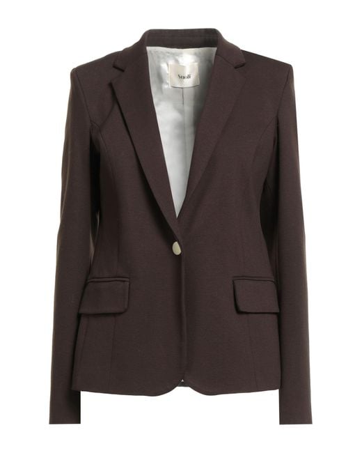 Suoli Brown Dark Blazer Viscose, Polyamide, Elastane