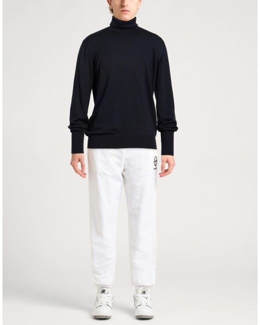Alpha Studio Blue Midnight Turtleneck Merino Wool for men