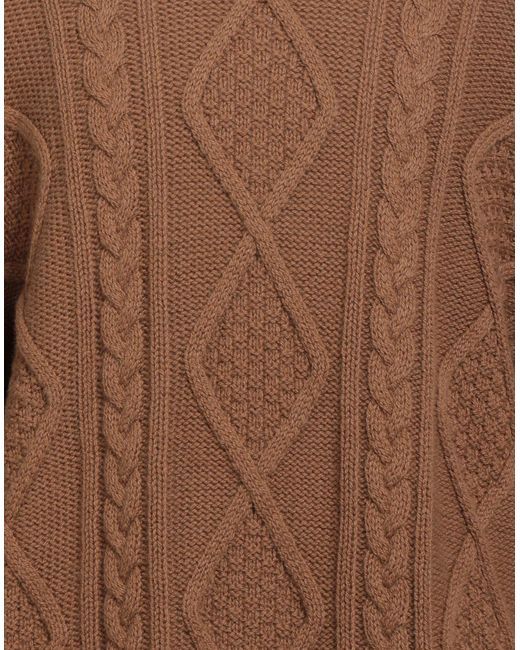 Tagliatore Brown Camel Turtleneck Virgin Wool for men