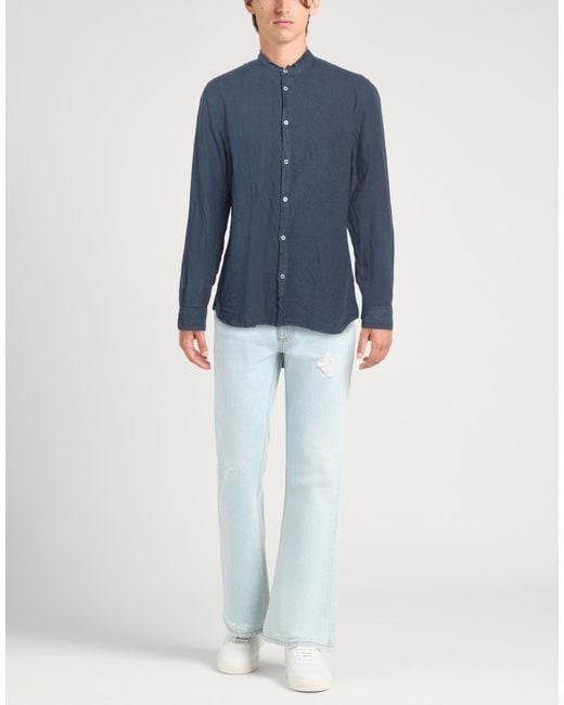 Messagerie Blue Patrizio Piscaglia Shirt Linen for men