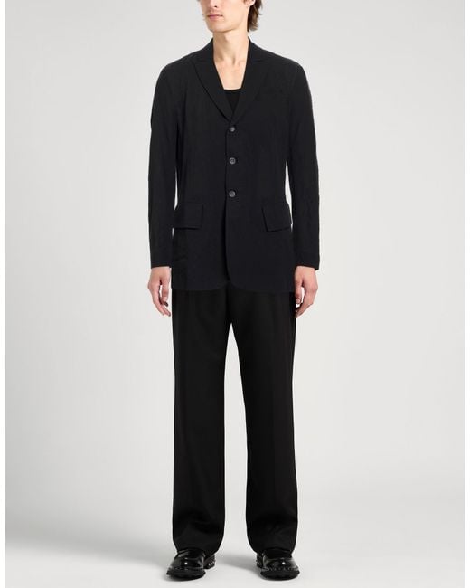 Masnada Black Blazer Cotton, Linen, Wool for men