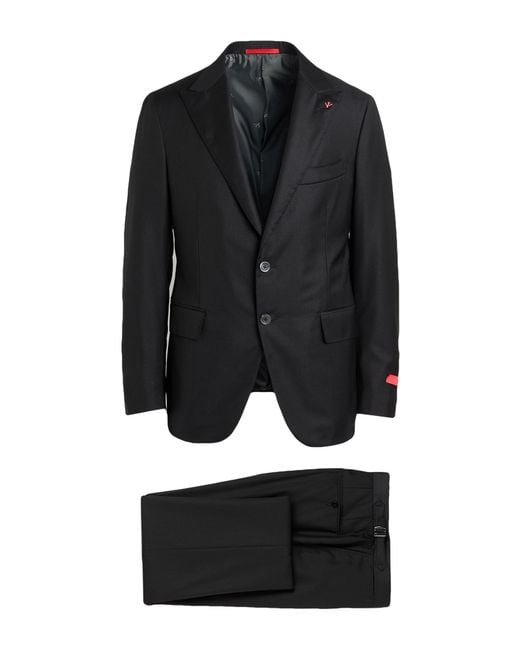 Isaia Black Suit Wool for men
