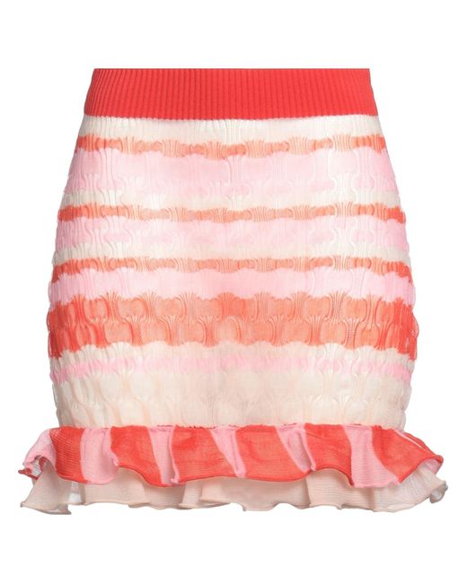 Nadia Wire Red Mini Skirt Polyester, Nylon
