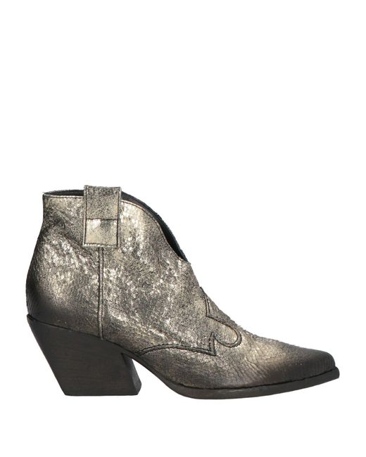 Elena Iachi Brown Ankle Boots Textile Fibers
