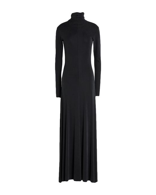 Alysi Black Chocolat Charcoal Maxi Dress Viscose, Polyester, Elastane