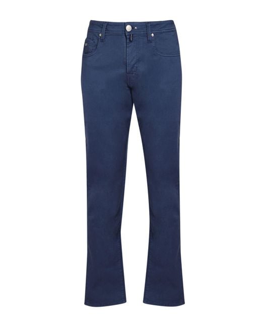 Tramarossa Blue Pants Cotton, Polyester, Elastane for men