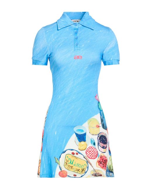 Mirae Blue Mini Dress Viscose, Elastane