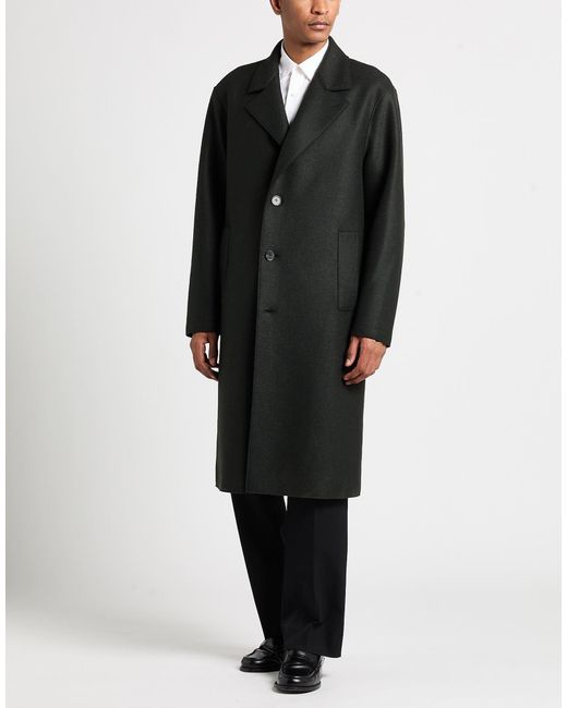 Harris Wharf London Black Coat Virgin Wool for men