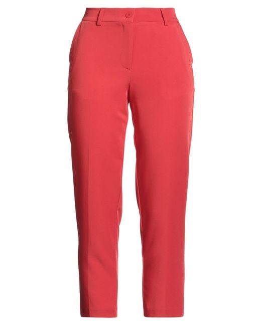 SKILLS & GENES Red Pants Polyester, Elastane
