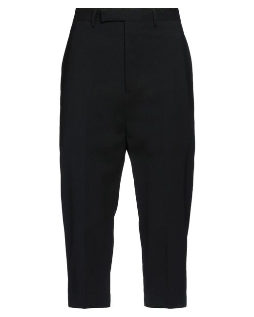 Rick Owens Black Cropped Trousers for men