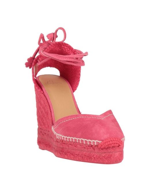 Castaner Pink Espadrilles Leather, Textile Fibers