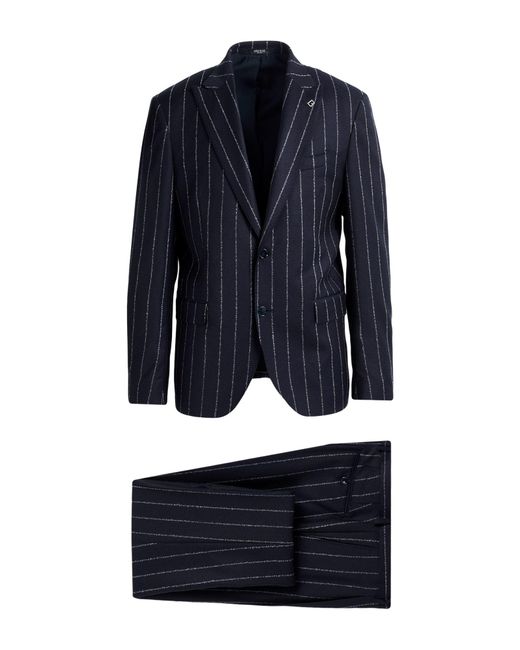BRERAS Milano Blue Midnight Suit Virgin Wool, Elastane for men