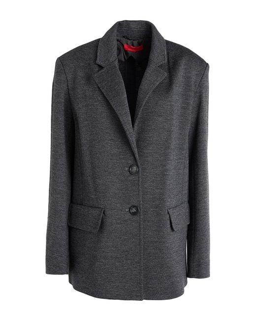 MAX&Co. Black Olpe Lead Blazer Acrylic, Wool