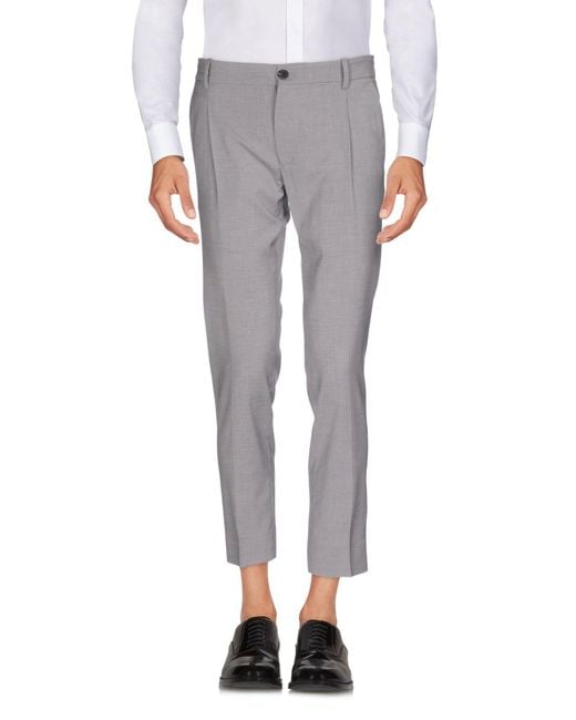 Hōsio Gray Pants Polyester, Wool, Elastane for men