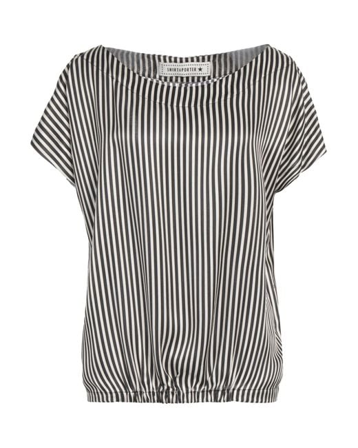Shirtaporter Gray Top Viscose, Silk