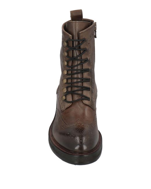 JP/DAVID Brown Khaki Ankle Boots Leather