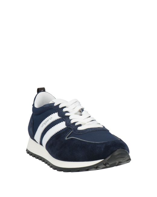 Emanuel Ungaro Blue Sneakers Leather, Textile Fibers for men
