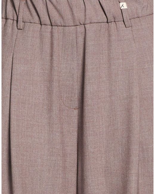 Myths Brown Light Pants Polyester, Viscose, Elastane