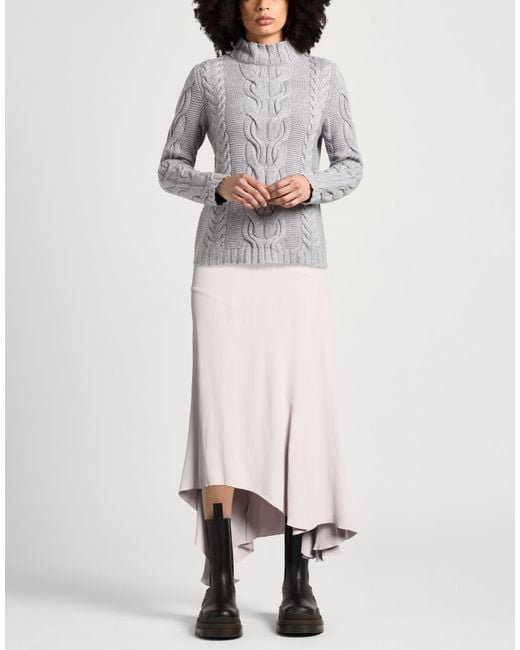 Victoria Beckham White Taupe Maxi Skirt Viscose