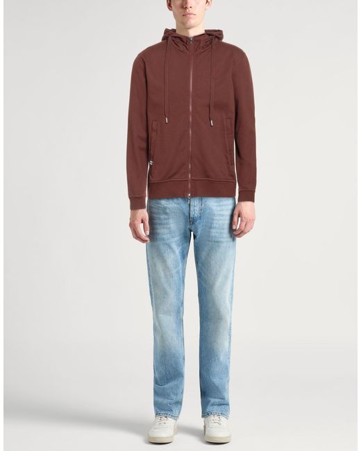 Fedeli Red Sweatshirt Cotton for men