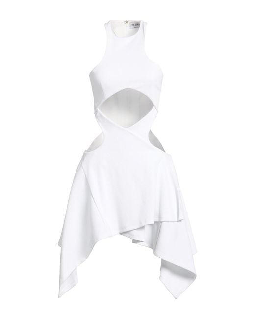 The Attico White Mini Dress Cotton, Elastane