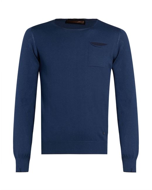 LABORATORI ITALIANI Blue Sweater Cotton for men