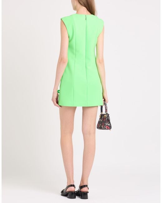 MSGM Green Lime Mini Dress Polyester, Viscose, Elastane
