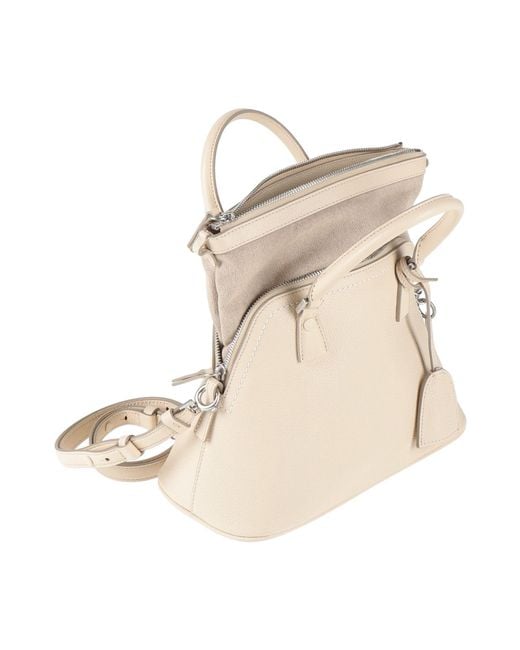 Maison Margiela Natural Handbag Leather, Textile Fibers