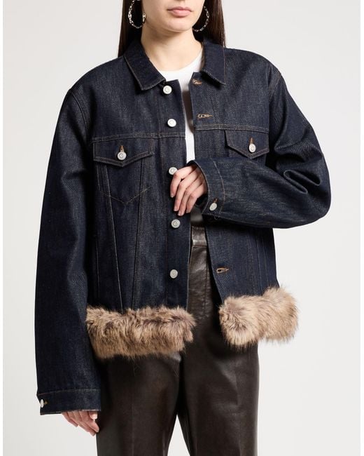 Coperni Blue Denim Outerwear Cotton, Polyester