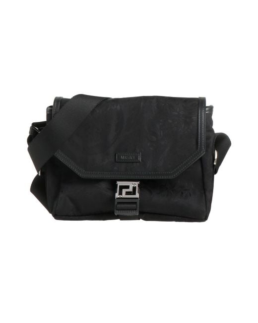 Versace Black Cross-Body Bag Polyamide, Leather for men
