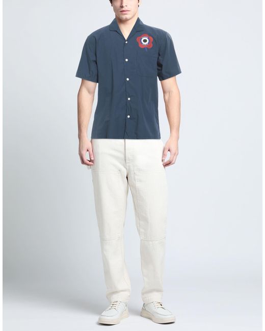KENZO Blue Shirt Cotton for men