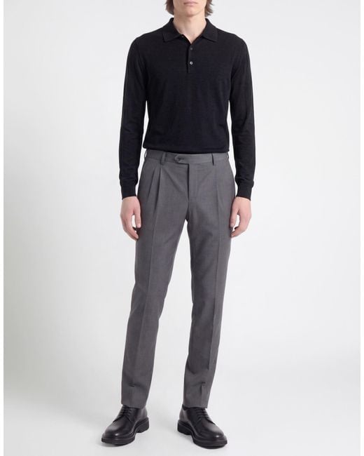 SARTITUDE NAPOLI Gray Pants Virgin Wool for men