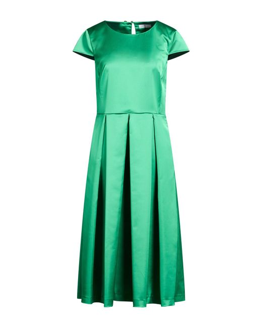 LUCKYLU Milano Green Midi Dress Polyester, Elastane