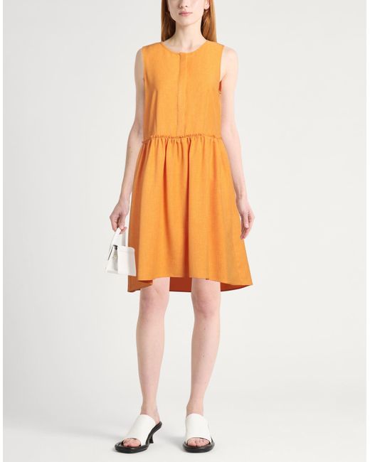 Caractere Orange Mini Dress Polyester