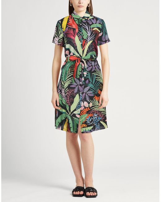 120% Lino Green Midi-Kleid