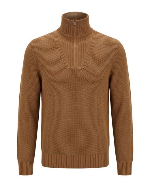 Gran Sasso Brown Camel Turtleneck Virgin Wool for men
