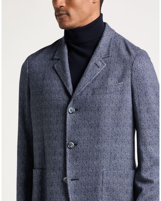 Fedeli Blue Blazer Cashmere for men