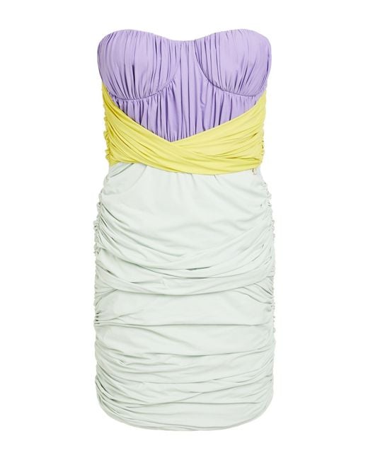 Elisabetta Franchi Blue Mini Dress Polyamide, Elastane