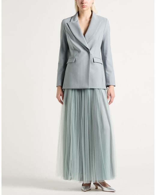 Cruna Gray Slate Blazer Polyester, Virgin Wool, Elastane
