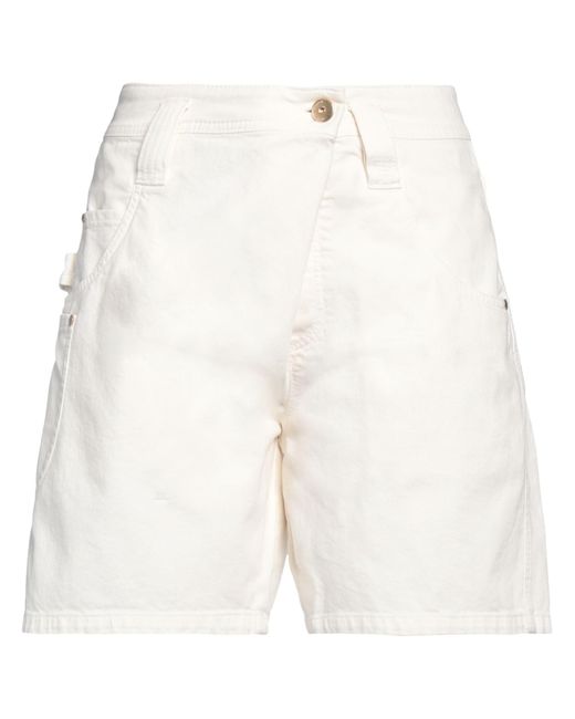 Brunello Cucinelli White Denim Shorts Cotton, Elastane