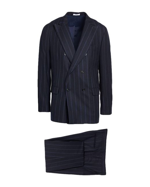 Boglioli Blue Midnight Suit Virgin Wool for men