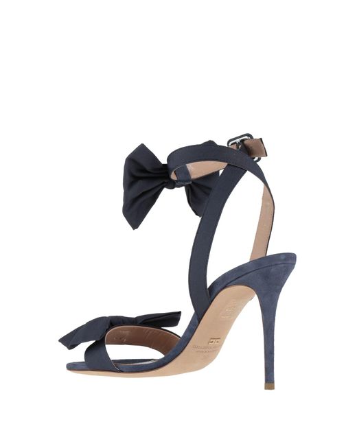 Elisabetta Franchi Blue Sandals Soft Leather, Textile Fibers