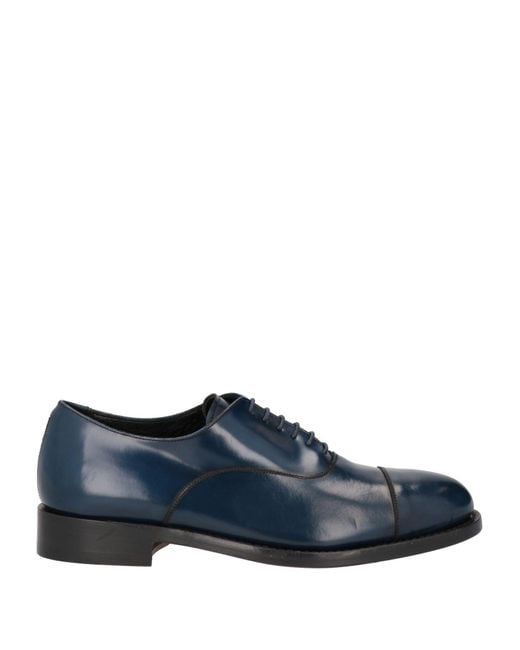 RICHARD OWE'N Blue Lace-Up Shoes Calfskin for men